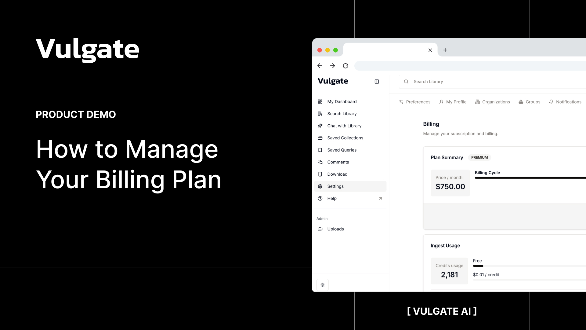 How to Manage Your Billing Plan: Vulgate AI Tutorial